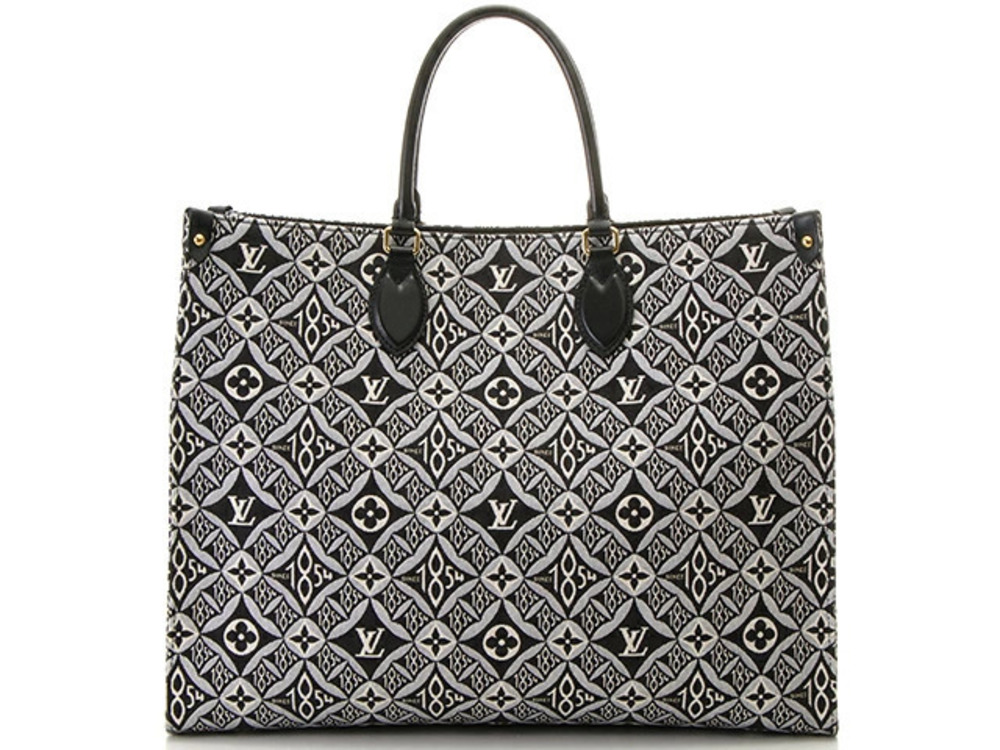 Louis Vuitton Tote Bag On The Go Canvas Monogram Jacquard Black AH